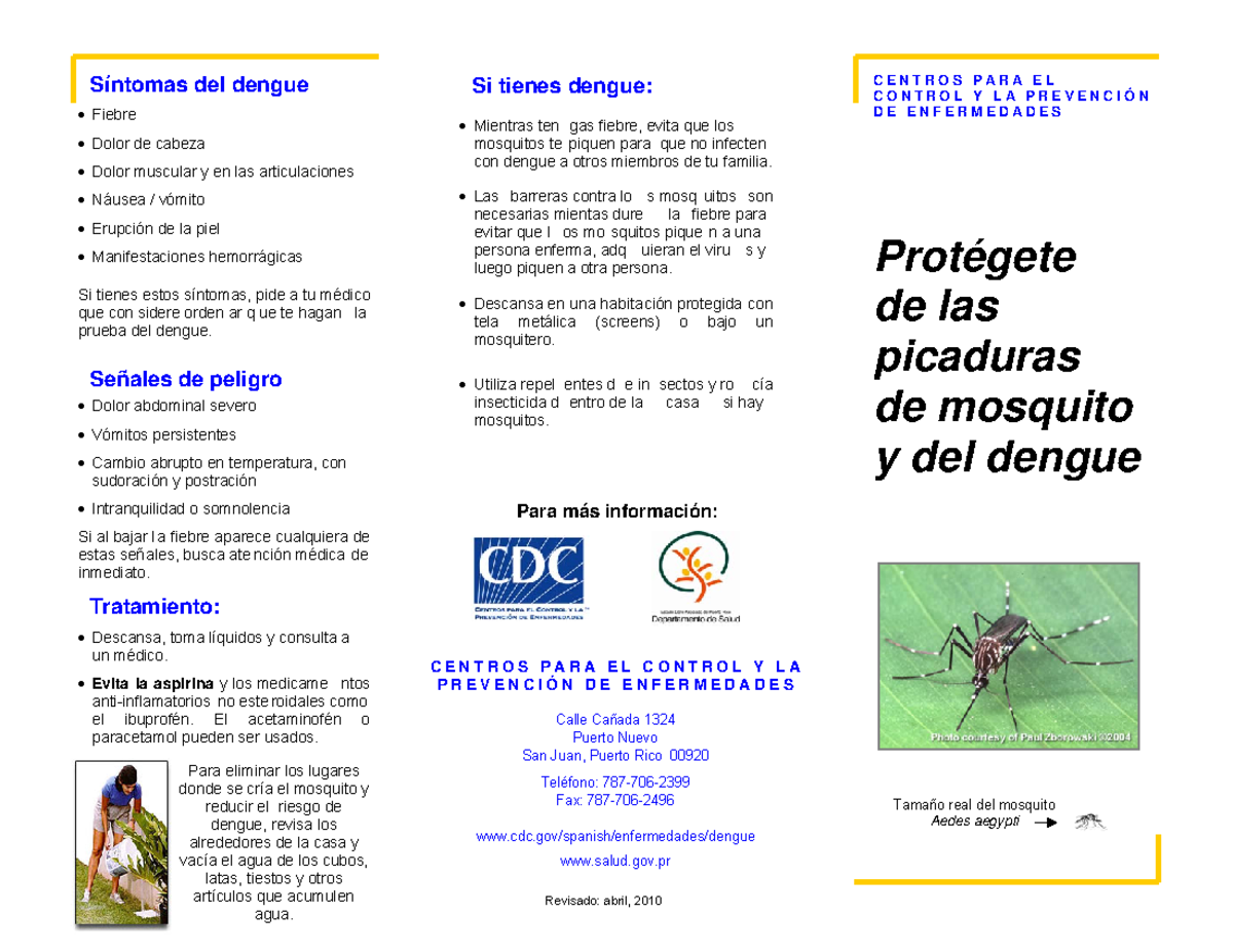 Denguebrochure-spanish - C E N T R O S Protégetede laspicadurasde ...