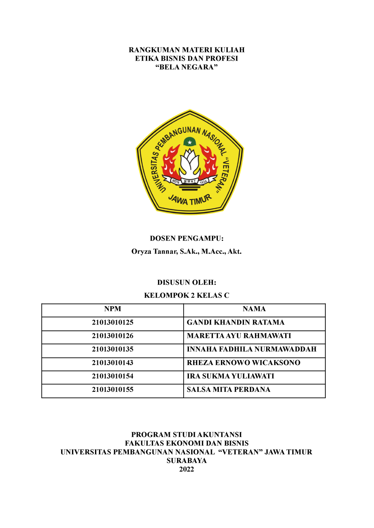 Etbis-Kelas C RMK Bab XII Kelompok 2 - RANGKUMAN MATERI KULIAH ETIKA ...