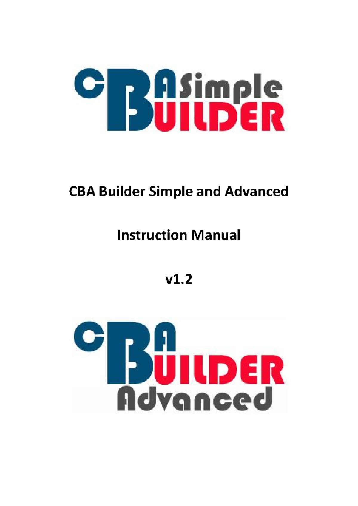 CBA Builder Combined Instruction Manual v1 - CBA Builder Simple and ...