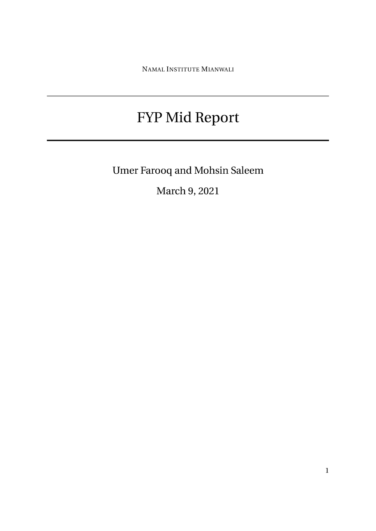 Mid Evaluation Report UmerFarooq & MohsinSaleem