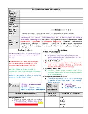 PDC Primer Trimestre 040854 - PLAN DE DESARROLLO CURRICULAR DATOS ...