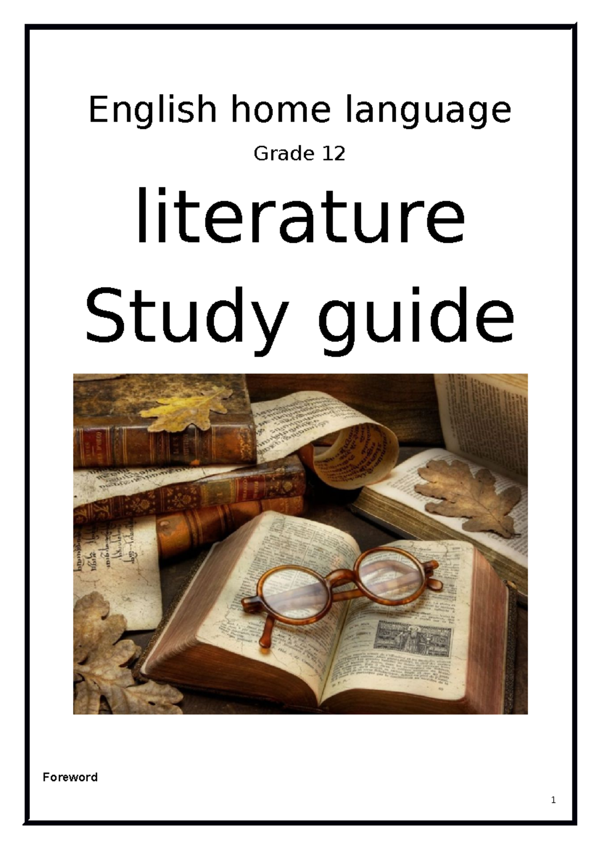 GR12EHL Literature Study Guide - ENG1515 - Unisa - Studocu