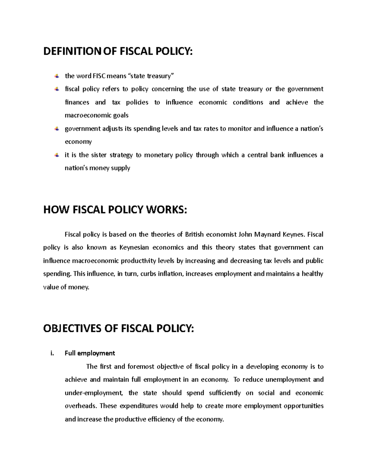 Fiscal- Policy - Economics - DEFINITION OF FISCAL POLICY: the word FISC ...