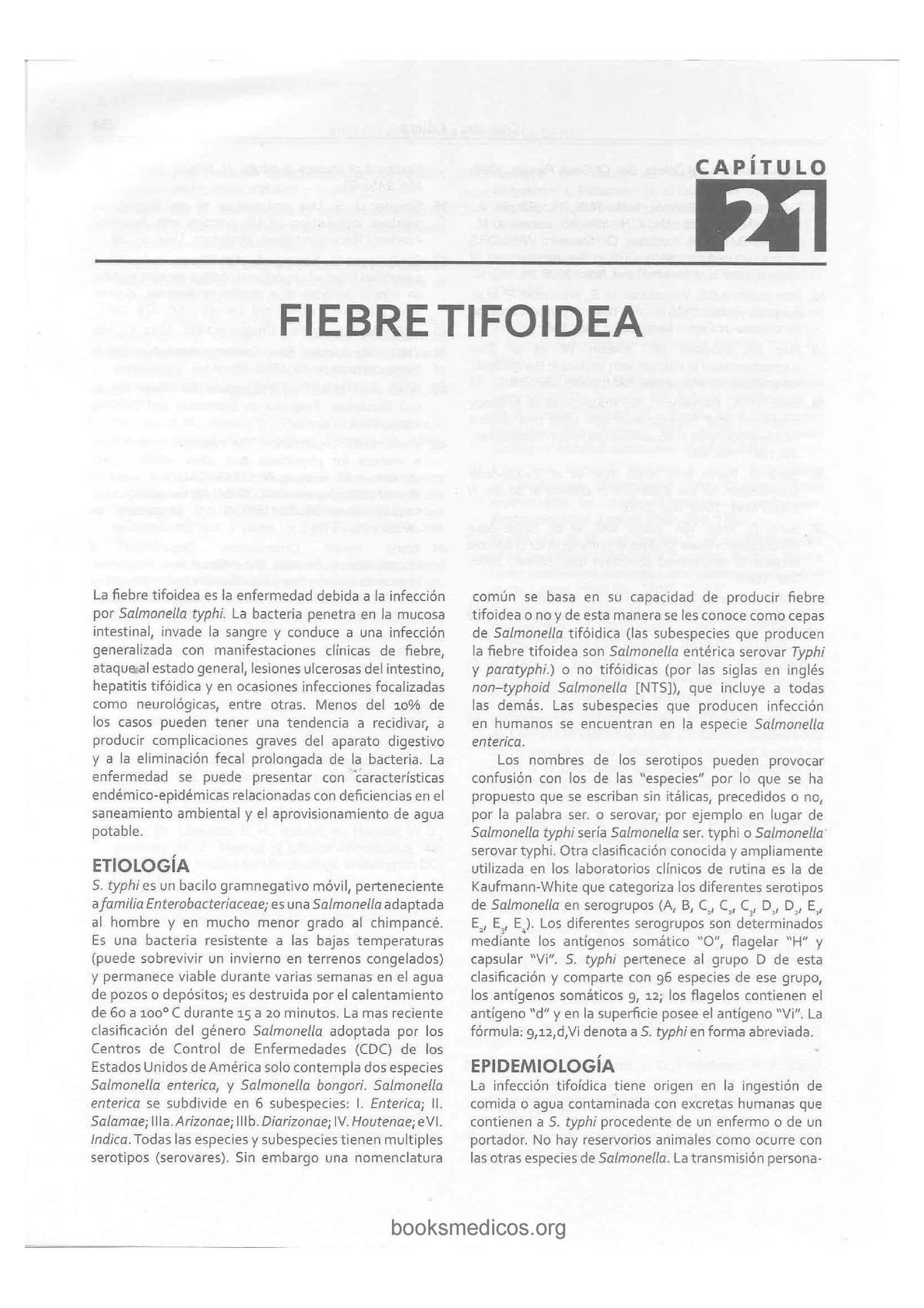 Fiebre Tifoidea - CAPÍTULO FIEBRE TIFOIDEA La Fiebre Tifoidea Es La ...