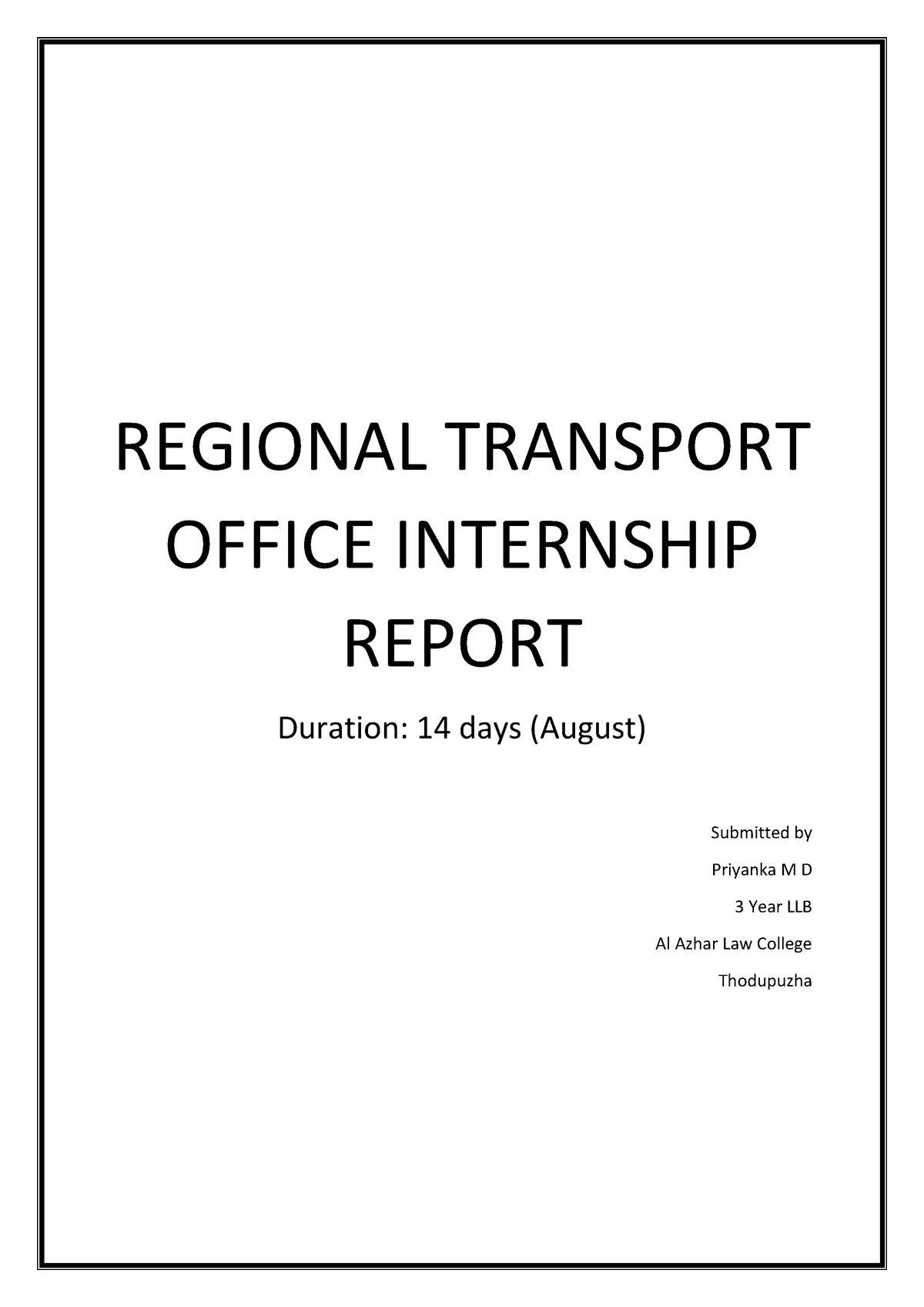 regional-transport-office-internship-report-law-studocu