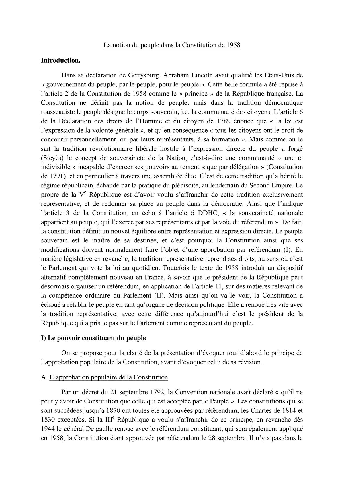 dissertation sur la notion de constitution