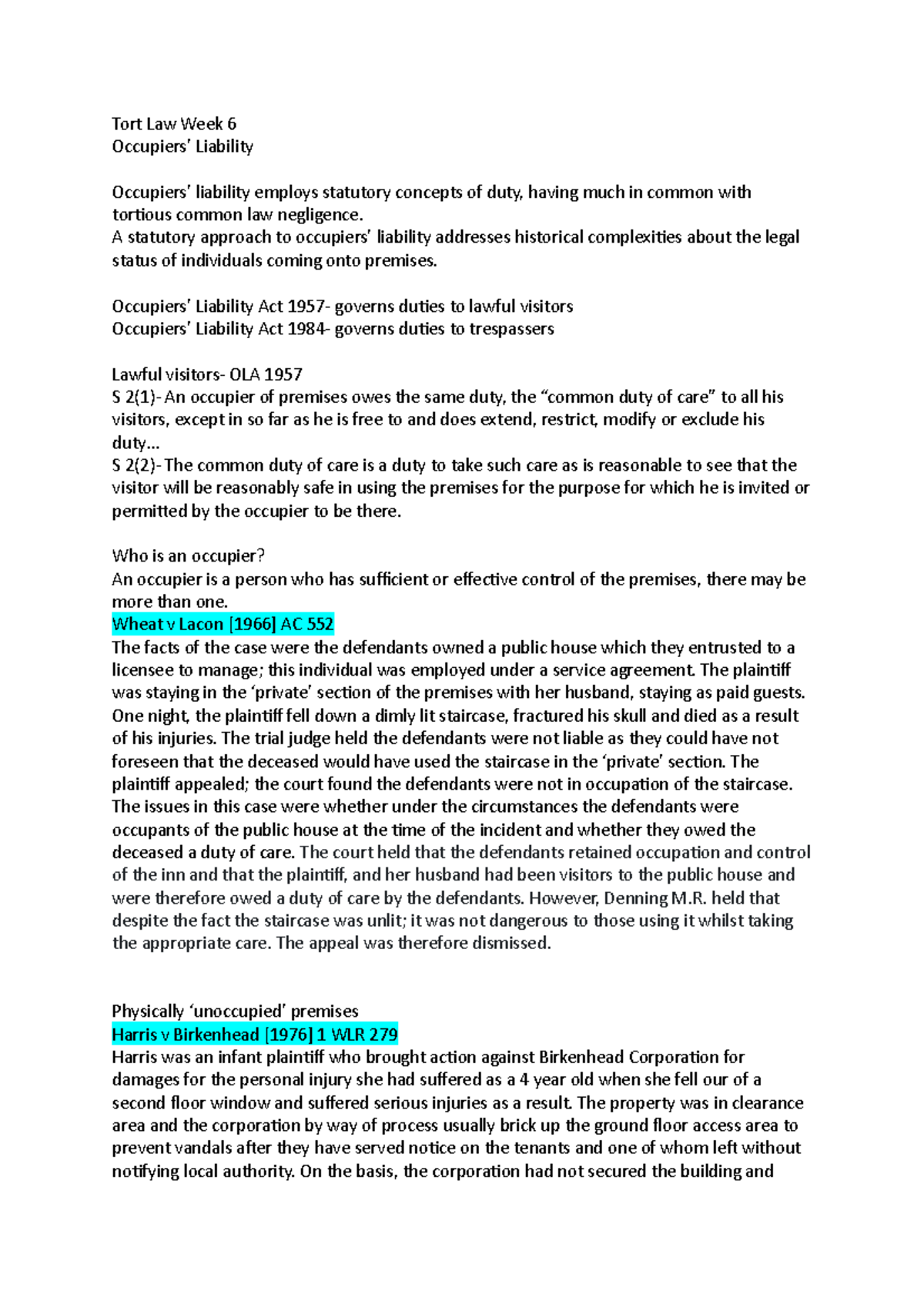 tort-law-lecture-notes-week-6-tort-law-week-6-occupiers-liability