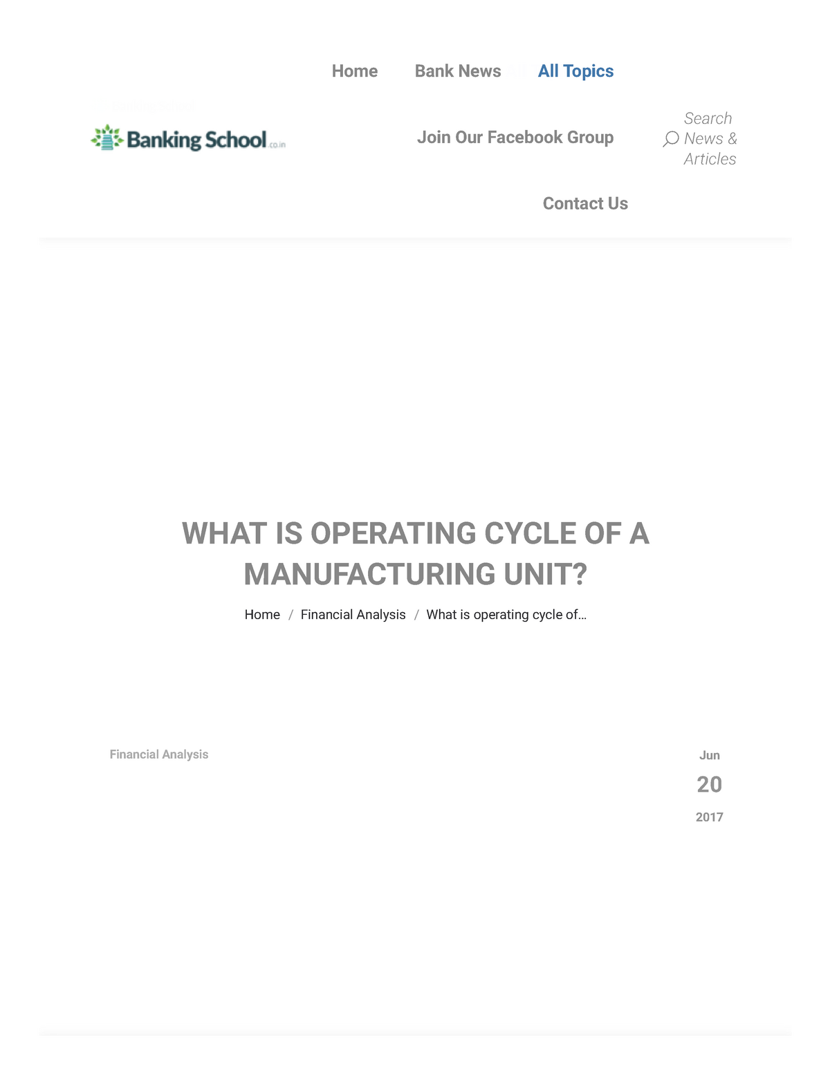 What Is Operating Cycle Of A Manufacturing Unit Banking School WHAT 