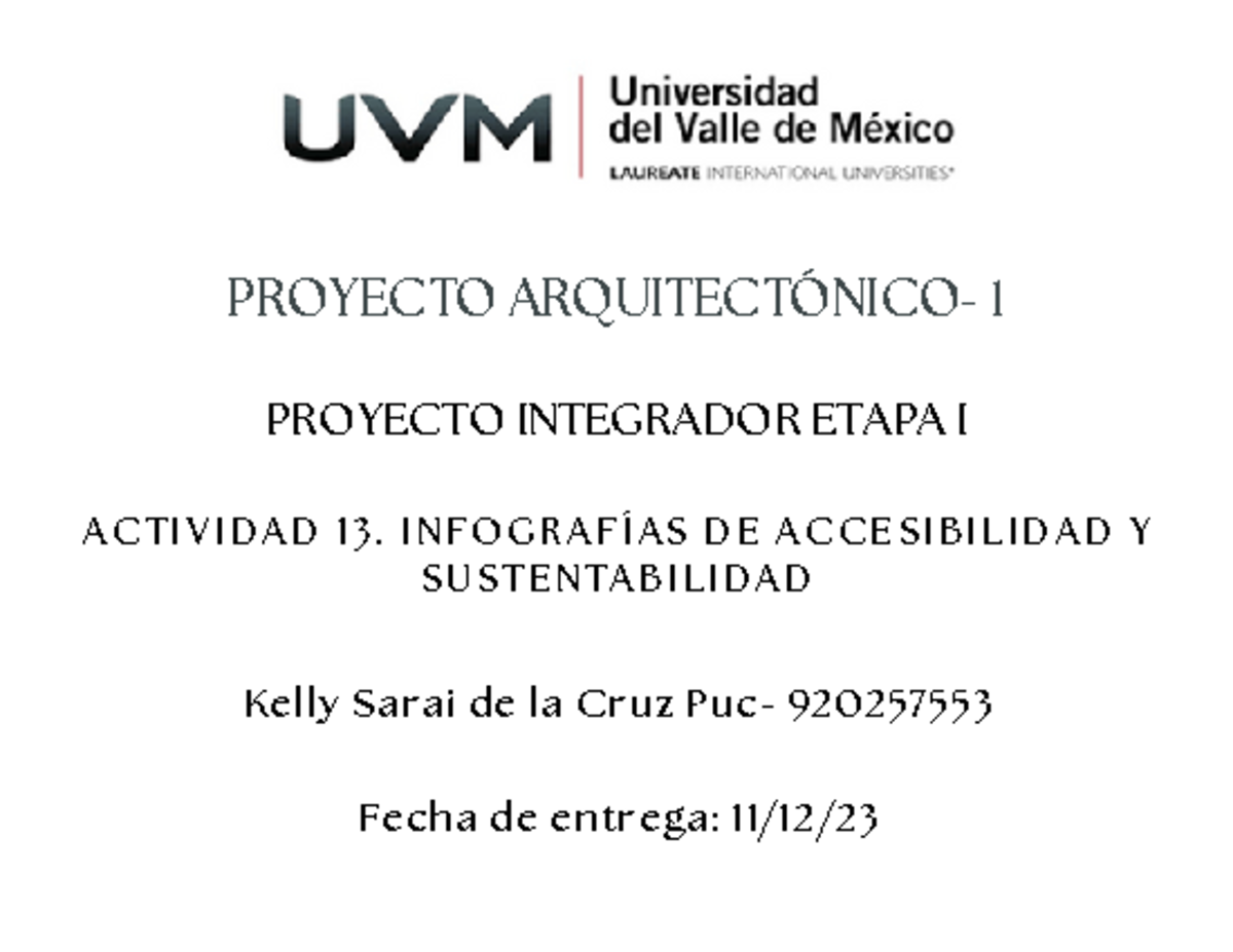 A13 ksdp - PROYECTO INTEGRADOR ETAPA I - PROYECTO ARQUITECTÓNICO- 1 ...