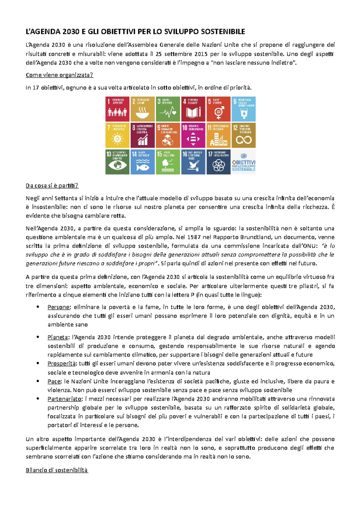 Agenda 2030 - ... - L’AGENDA 2030 E GLI OBIETTIVI PER LO SVILUPPO ...