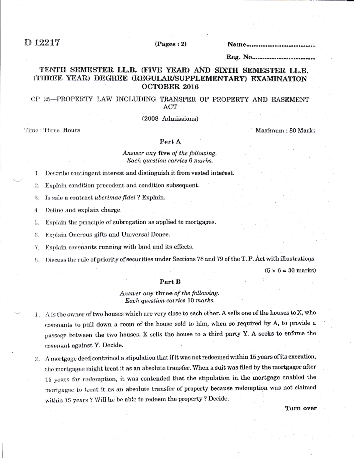 Property Law - It is useful for the university examination... It is ...