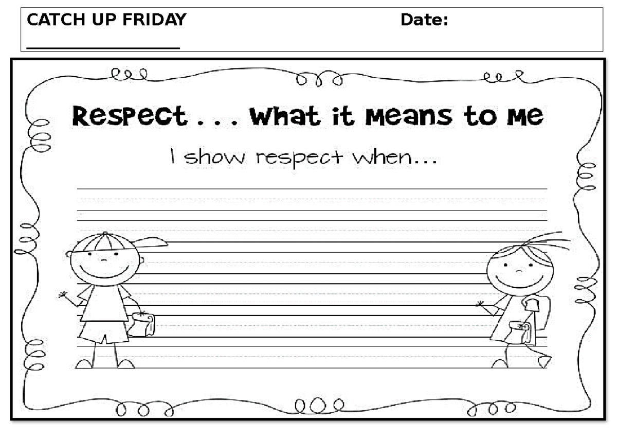 Respect Worksheet 2 - Lecture notes - Bachelor of Elementary Education ...