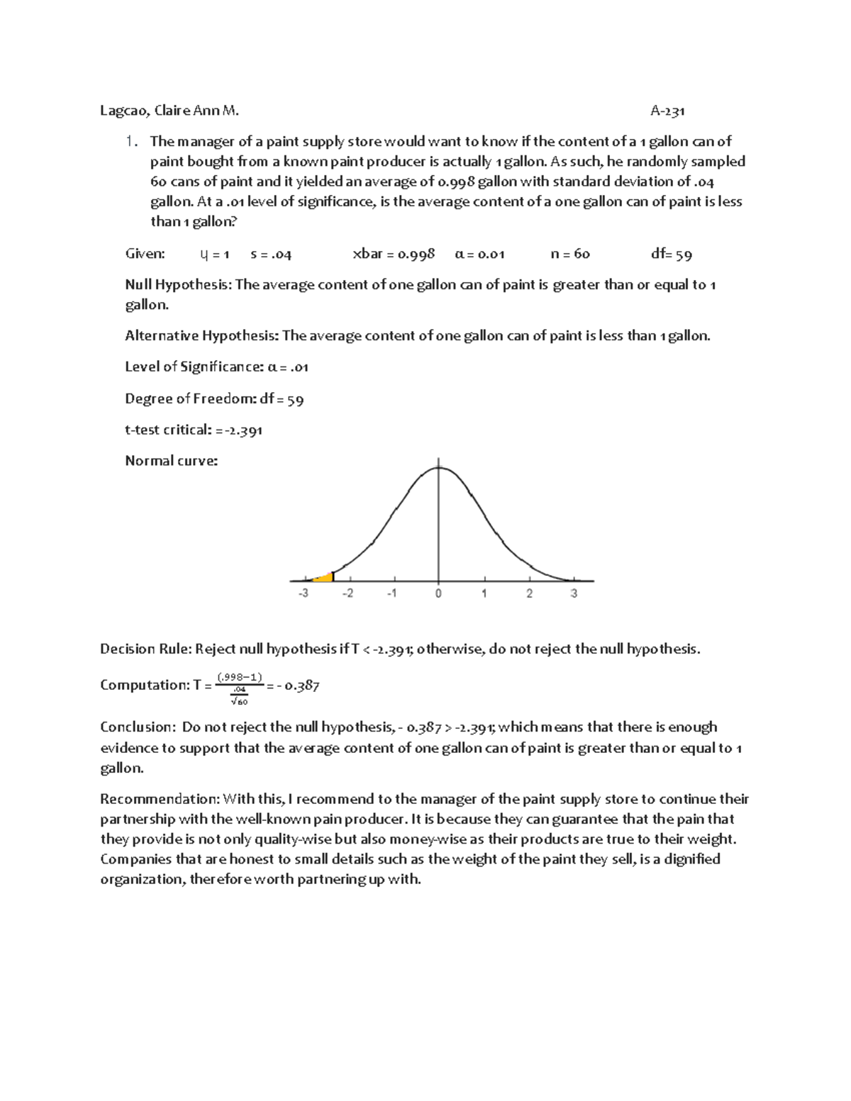 Statistical Analysis with Software Application Module 5 - Lagcao ...