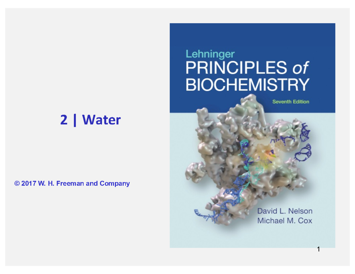 Chapter-2 - mcdb lecture notes - 2 | Water © 2017 W. H. Freeman and ...