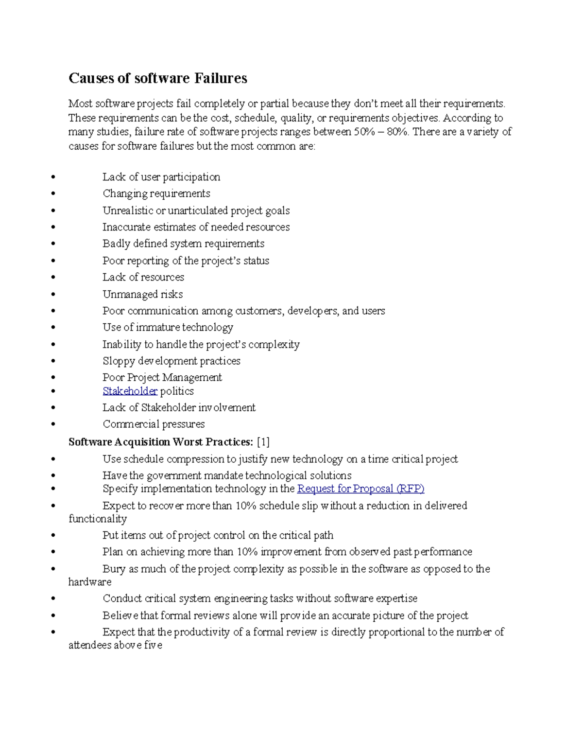 Causes of software Failures - These requirements can be the cost ...