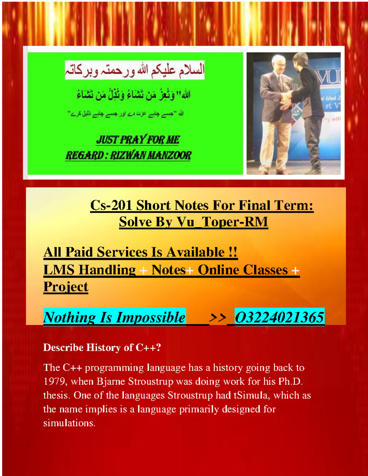 Quiz File By Asfand Yarr Cs 201 Short Notes For Final Term Solve By Vu Toper Rm All Paid Quiz File By Asfand Yarr Cs 201 Short Notes For Final Term Solve By Vu Toper Rm All Paid