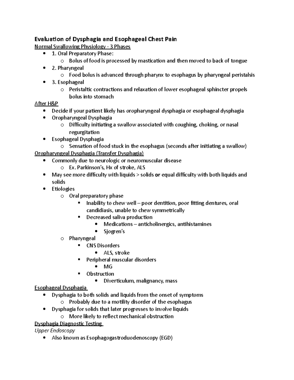 Evaluation of Dysphagia and CP - Evaluation of Dysphagia and Esophageal ...