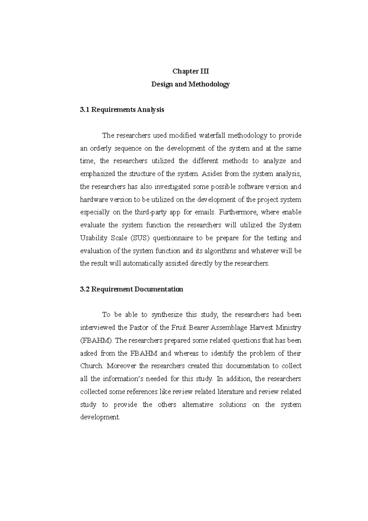 Chapter III Final - Chapter III Design and Methodology 3 Requirements ...