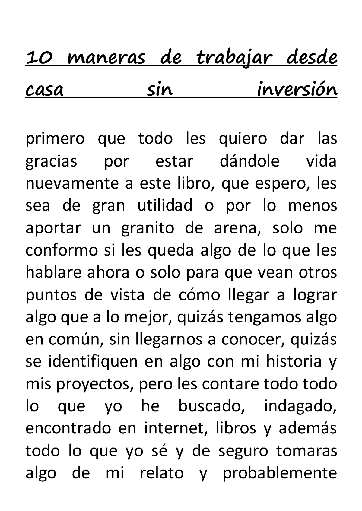 10 Maneras de Ganar Dinero Desde Casa sin Inversion - 10 maneras de  trabajar desde casa sin - Studocu