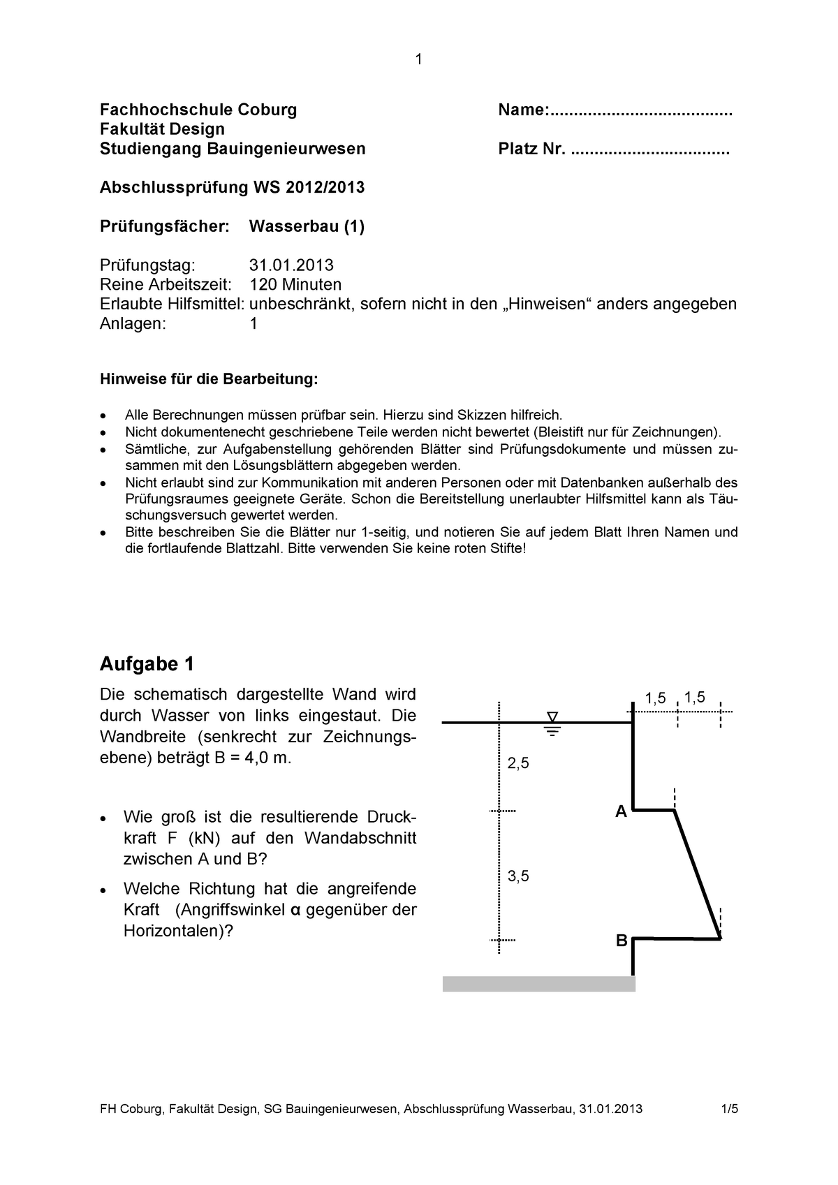 Klausur 31 Januar Ss 2013 Fragen Fachhochschule Coburg Studocu