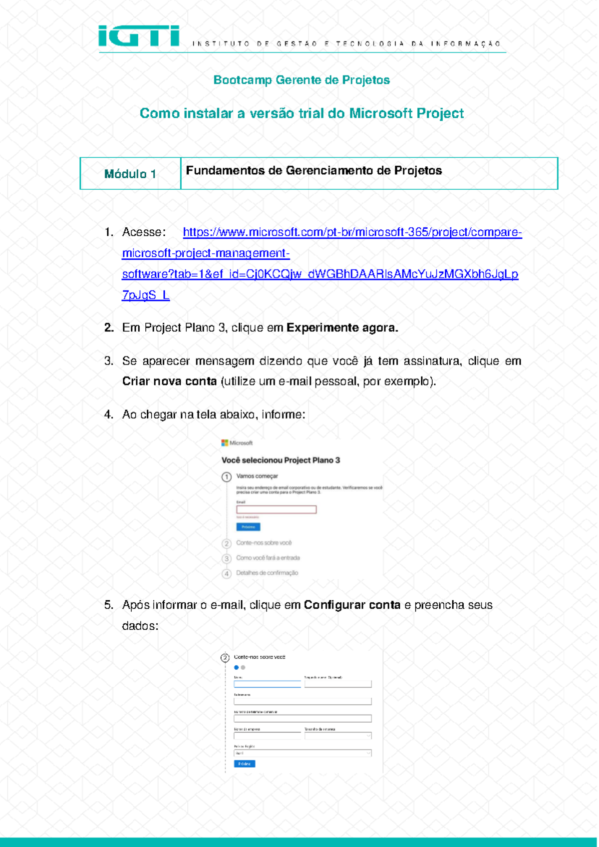 intalar project - Bootcamp Gerente de Projetos Como instalar a versão ...