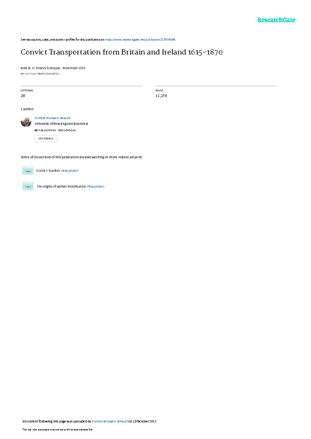 History Compass HELP INFORMATIONS See discussions, stats, and author