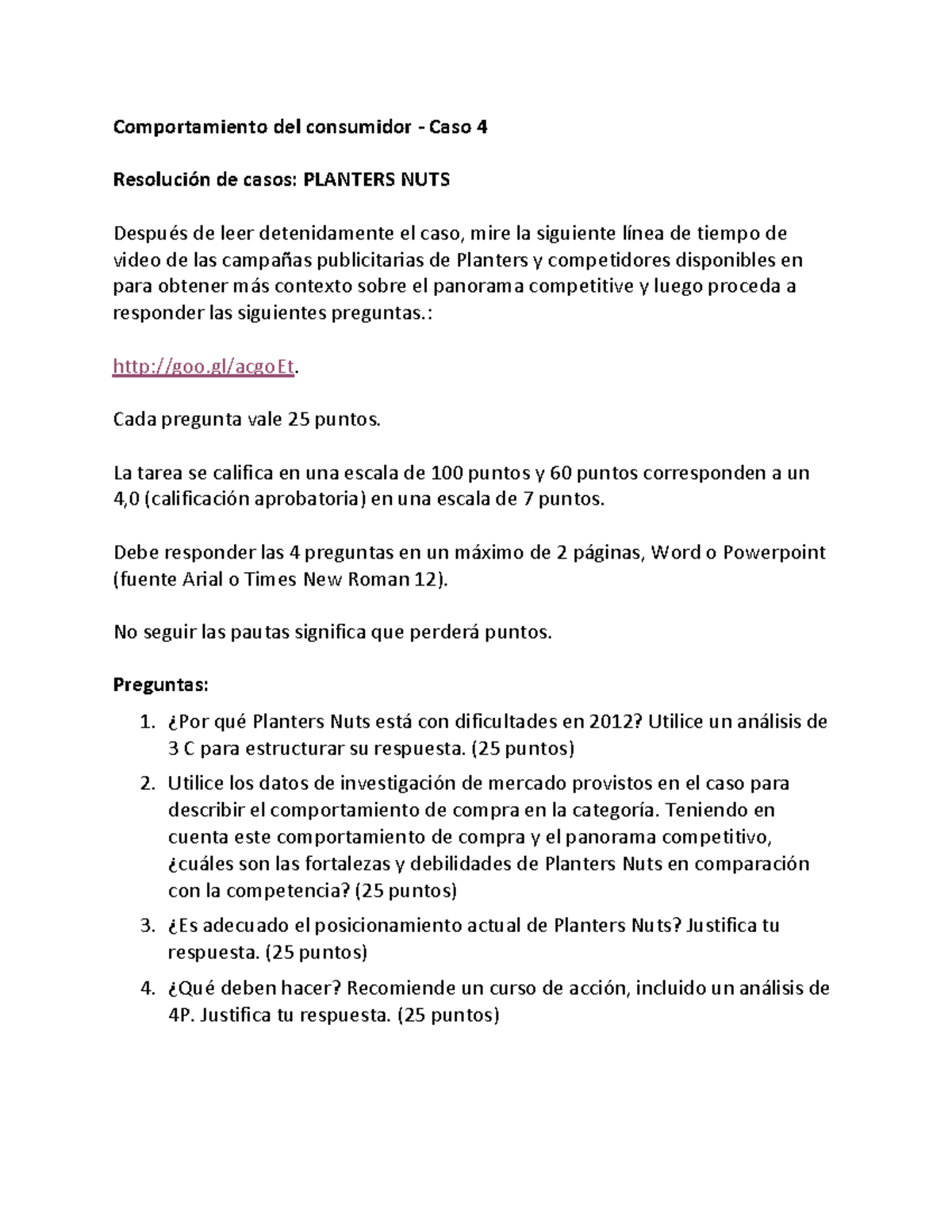 Planters Nuts Tarea Comportamiento del consumidor Caso 4 Resolución