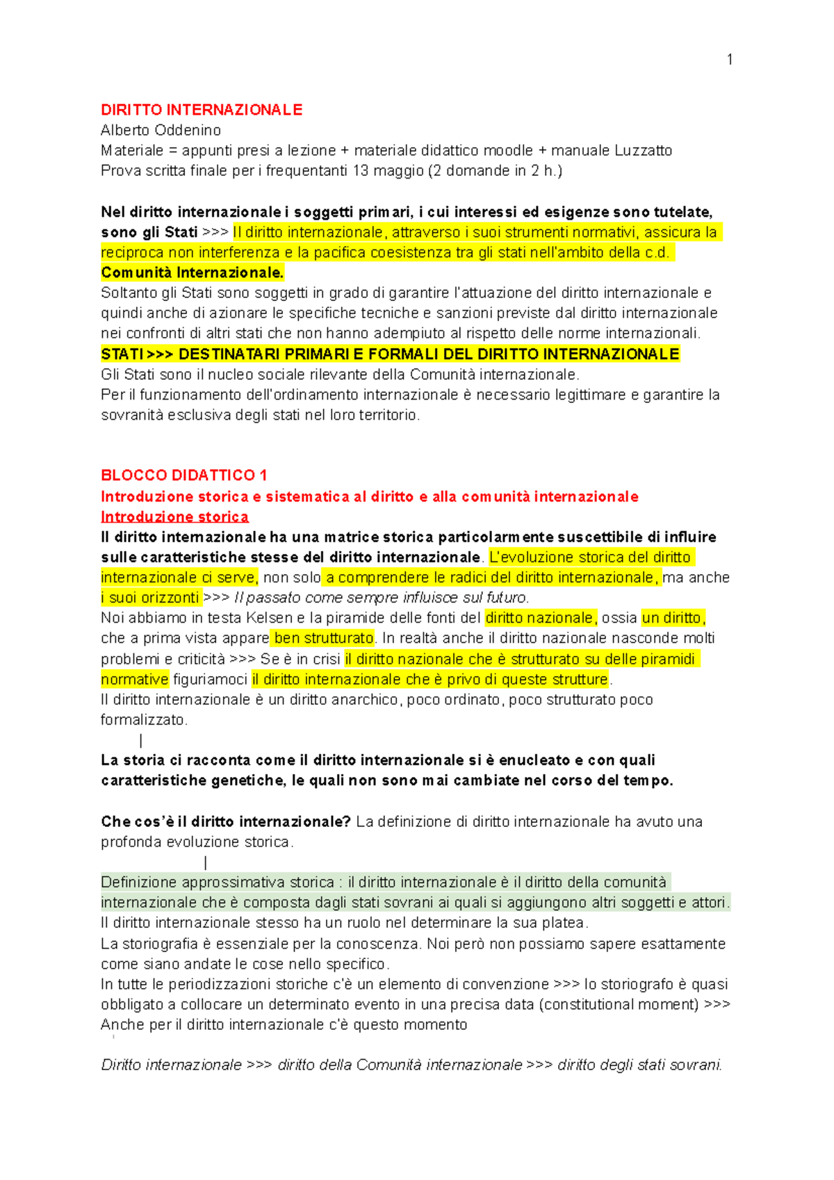 Diritto Internazionale - DIRITTO INTERNAZIONALE Alberto Oddenino ...