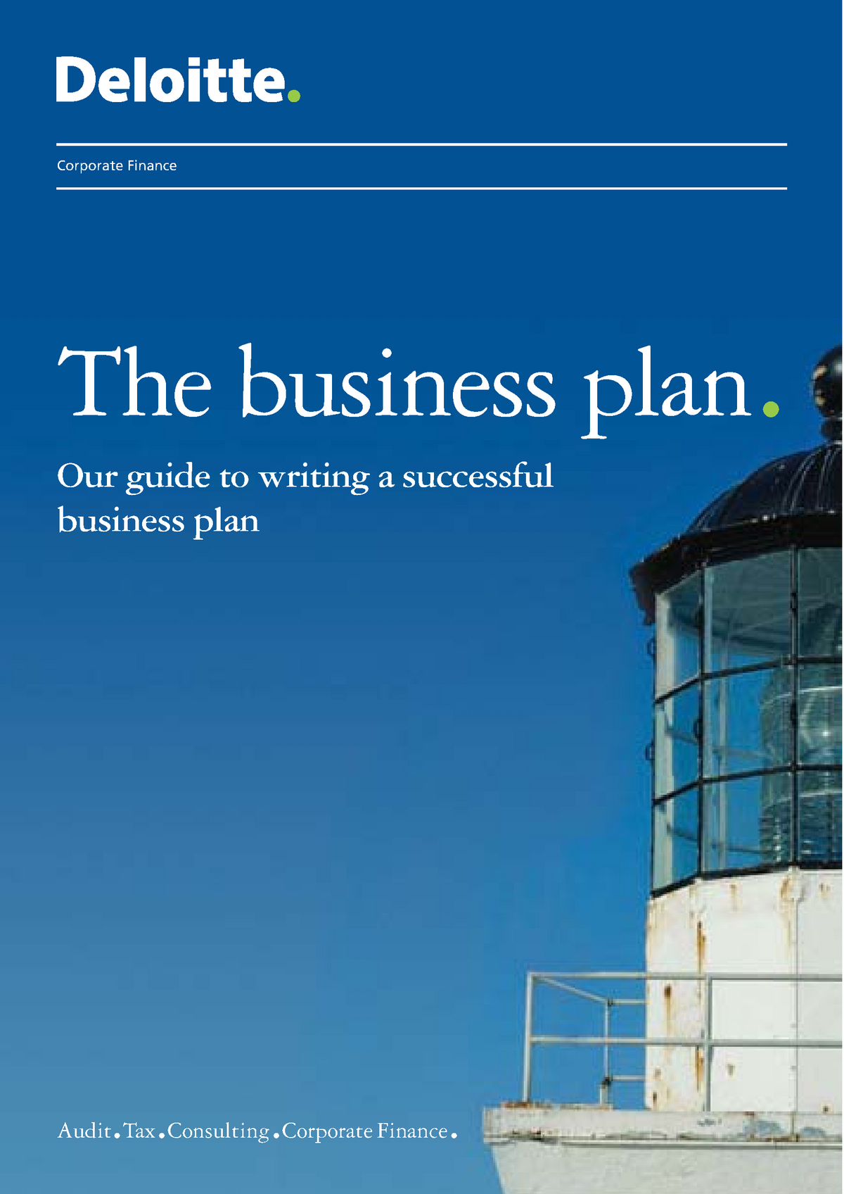 Deloitte On Business Plan Example Of A Business Plan Corporate 