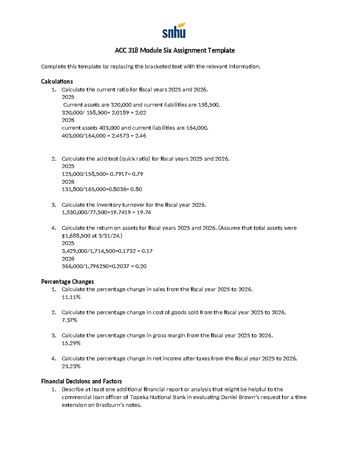 ACC 318 Module Six Assignment Template - ACC 318 Module Six Assignment ...