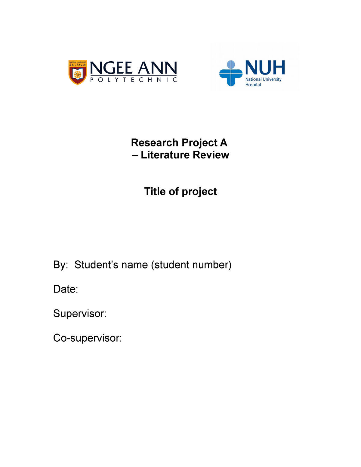 Literature Review - Cover page and example 2 good - Research Project A ...