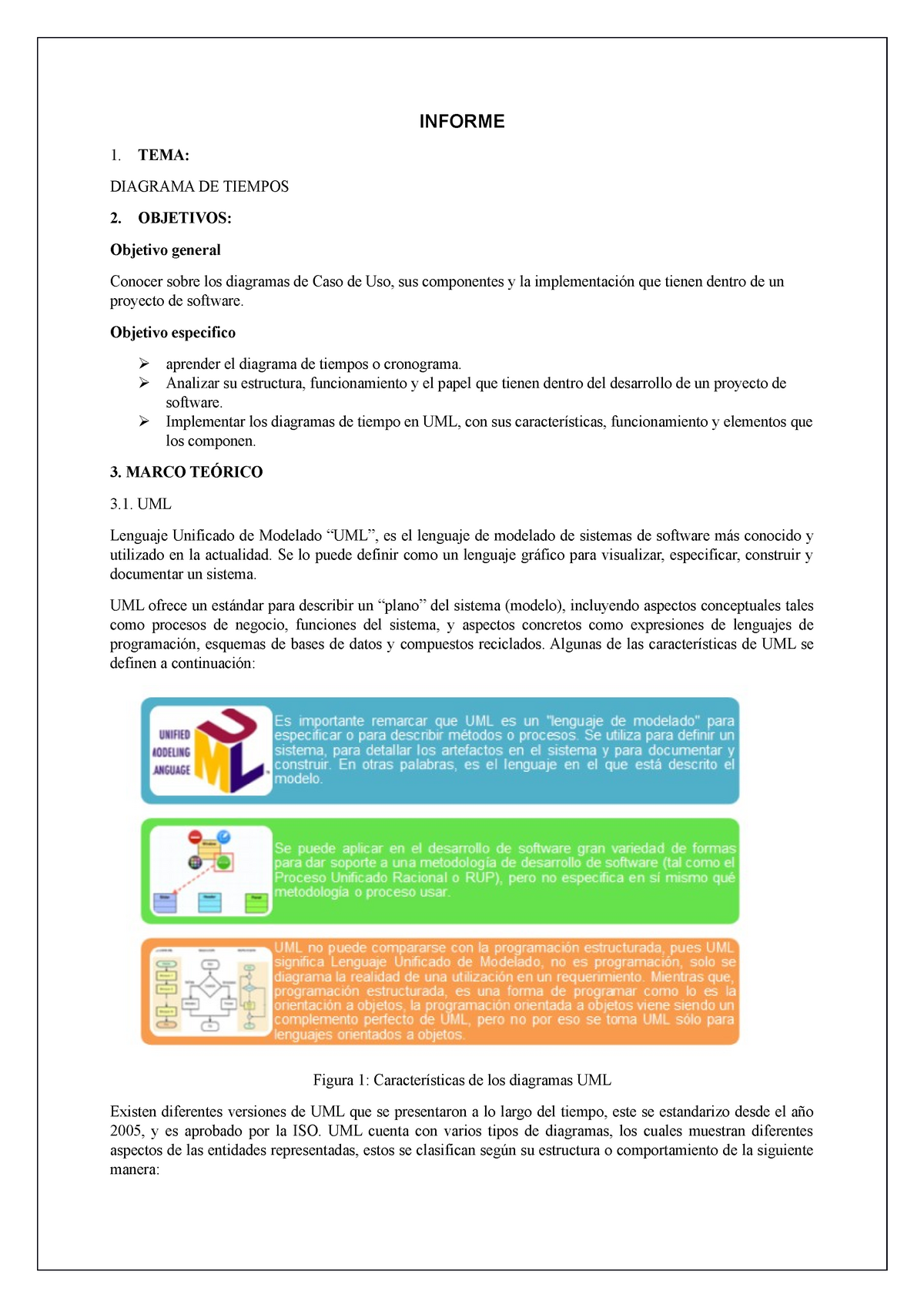 Informe Diagrama Tiempos - INFORME 1. TEMA: DIAGRAMA DE TIEMPOS 2.  OBJETIVOS: Objetivo general - Studocu