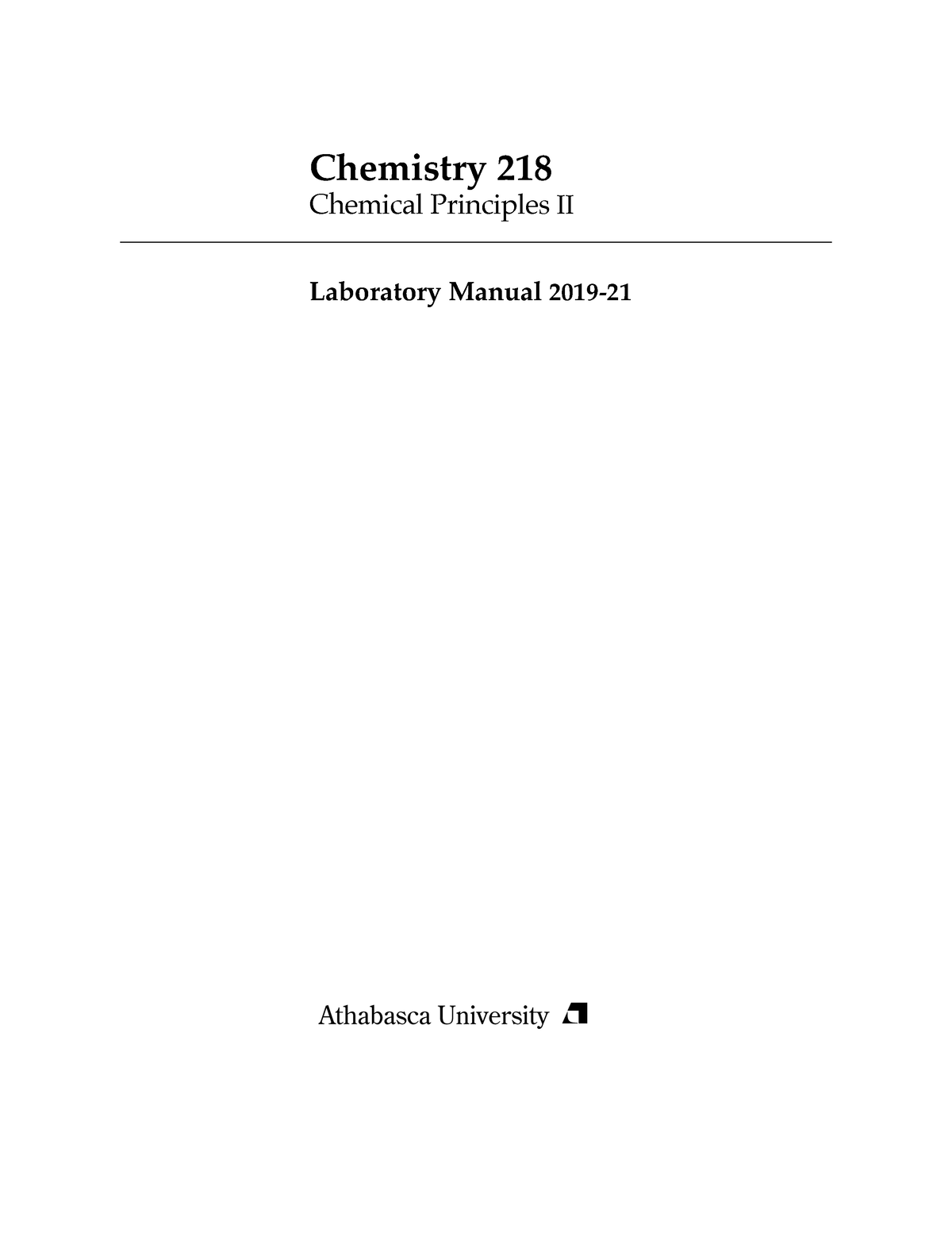 chem 218 assignment 1