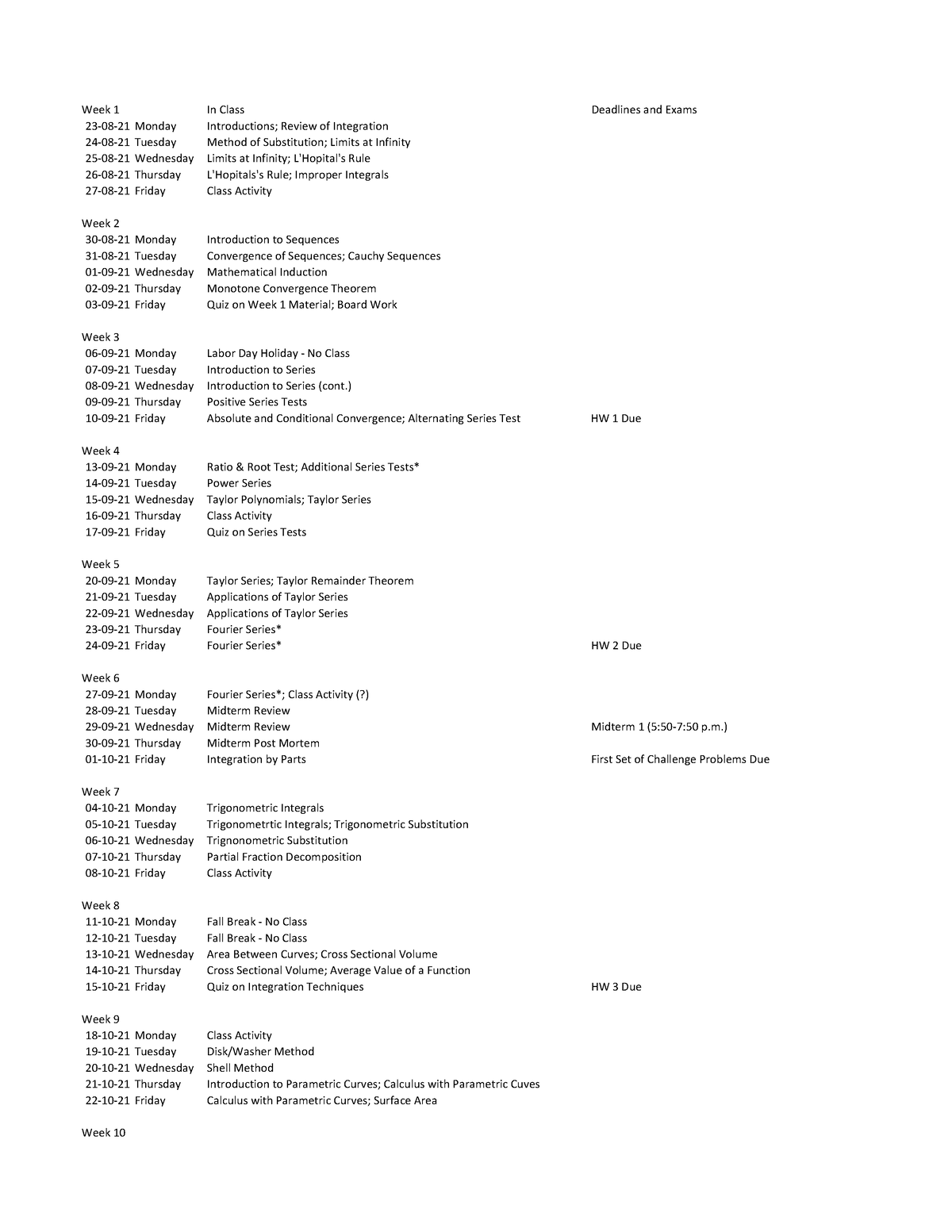 a level coursework deadlines 2021