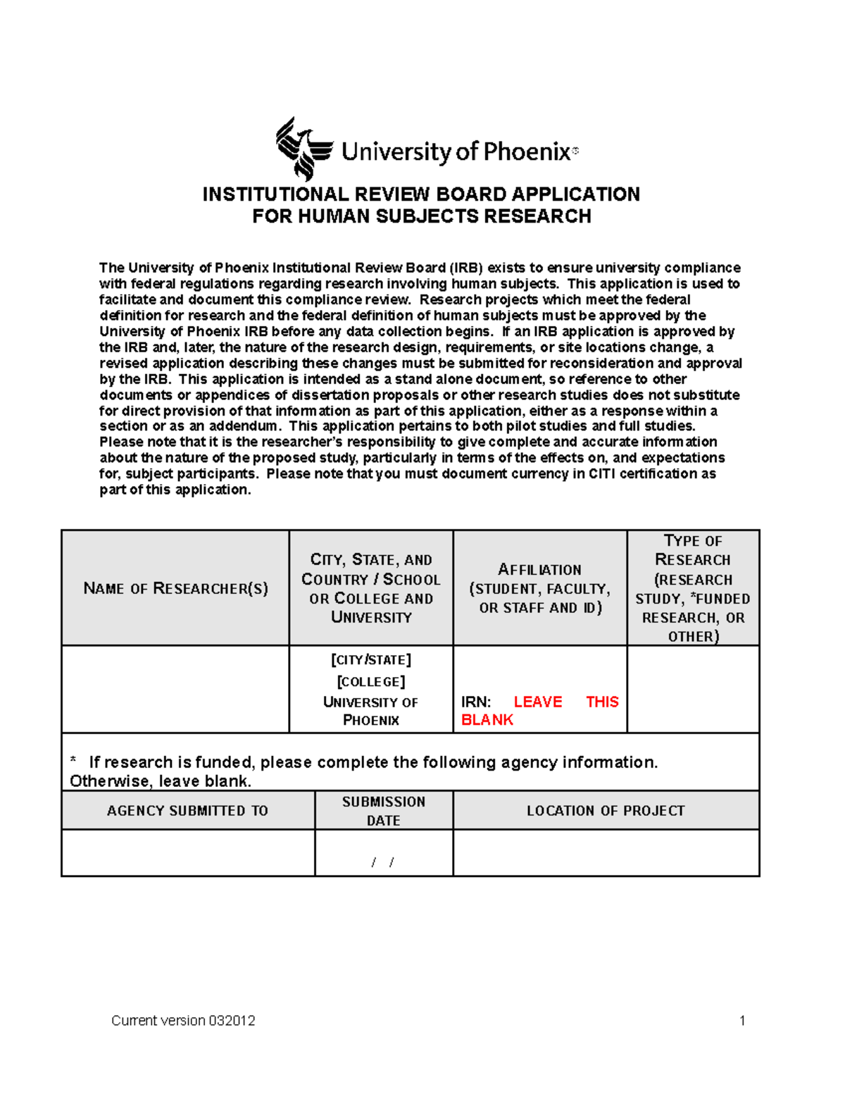 PSY335 r1 UOPX IRB Application v6-12 - INSTITUTIONAL REVIEW BOARD ...