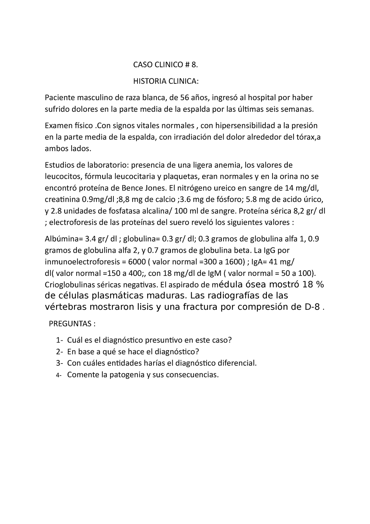 Caso Clinico 8 Universidad Autónoma De Santo Domingo Hematología Médicahematología Médica 