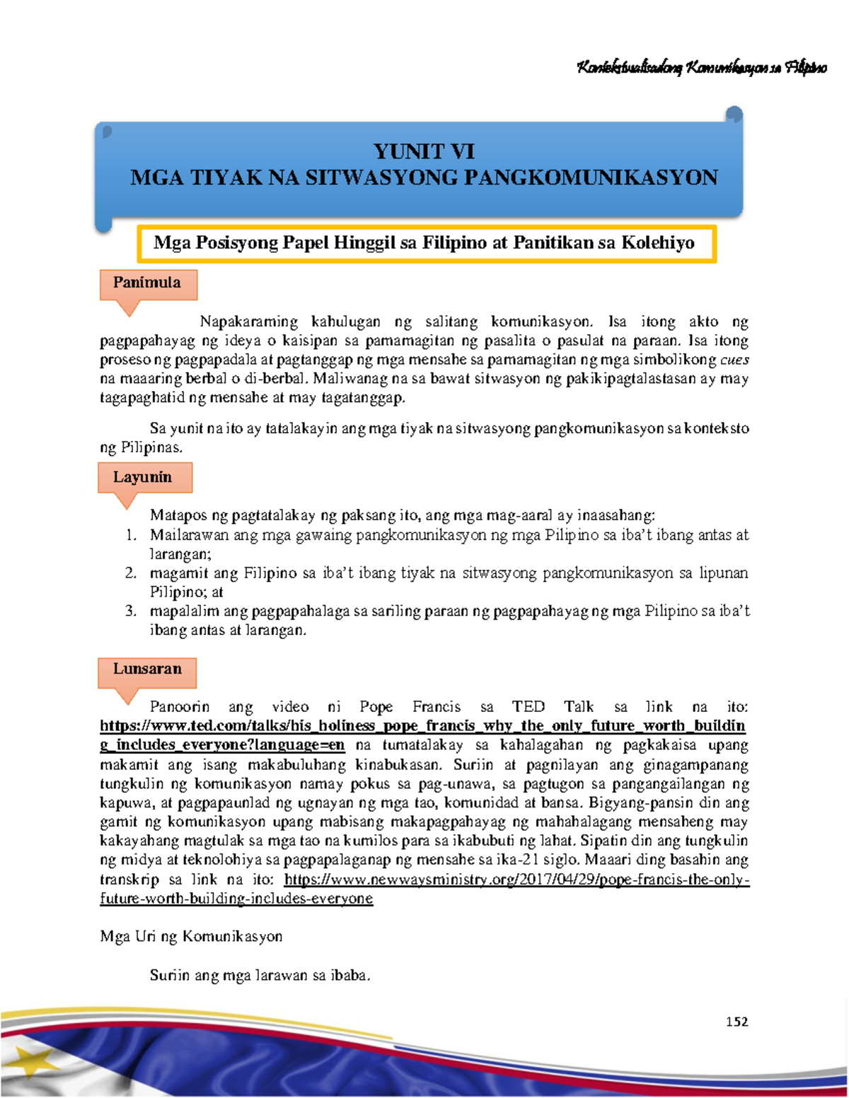 Modyul 12.Fili 101-Kontekstwalisadong Komunikasyon Sa Filipino - YUNIT ...