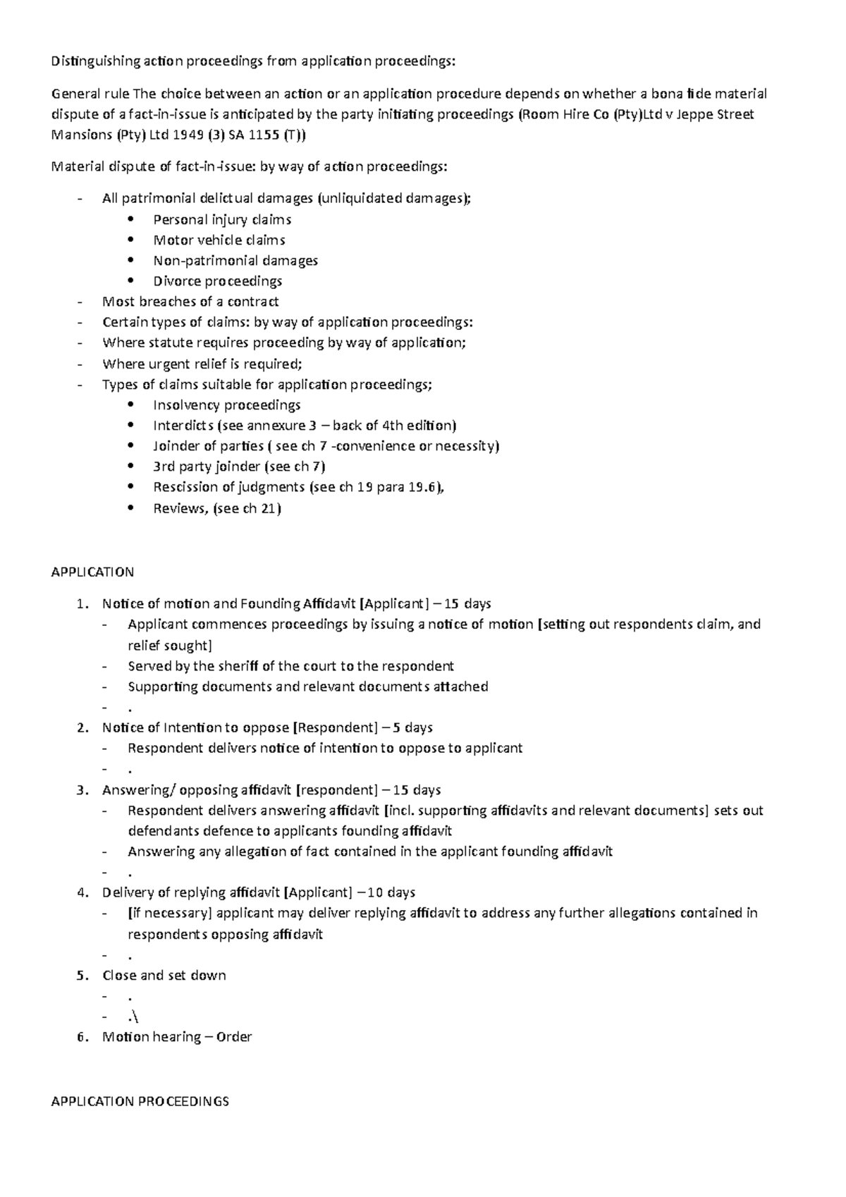 Civil Procedure Chapter 8 Notes - Distinguishing action proceedings ...