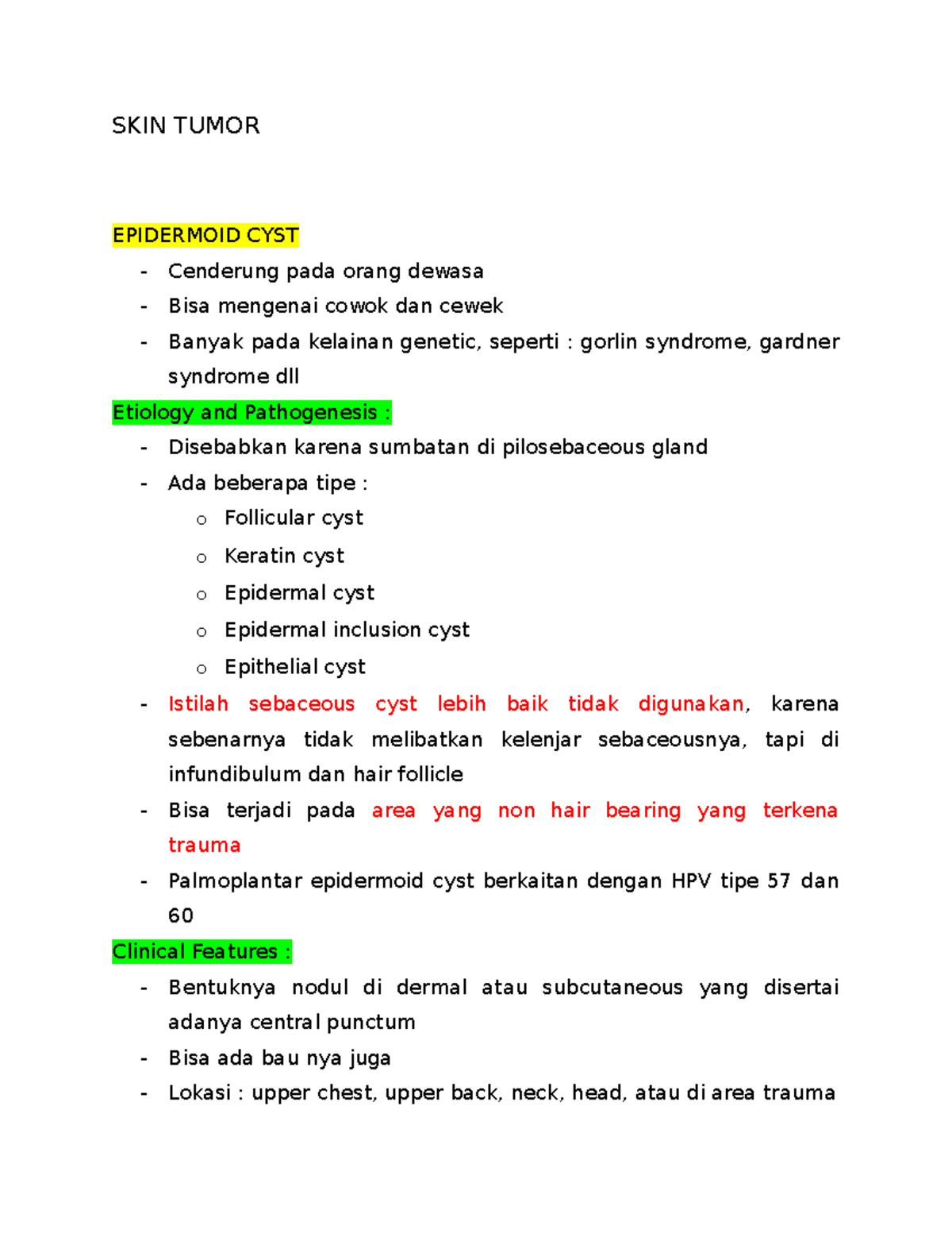 16. SKIN Tumor - Catatan Untuk Semester V Blok Skin And Hearing - SKIN ...