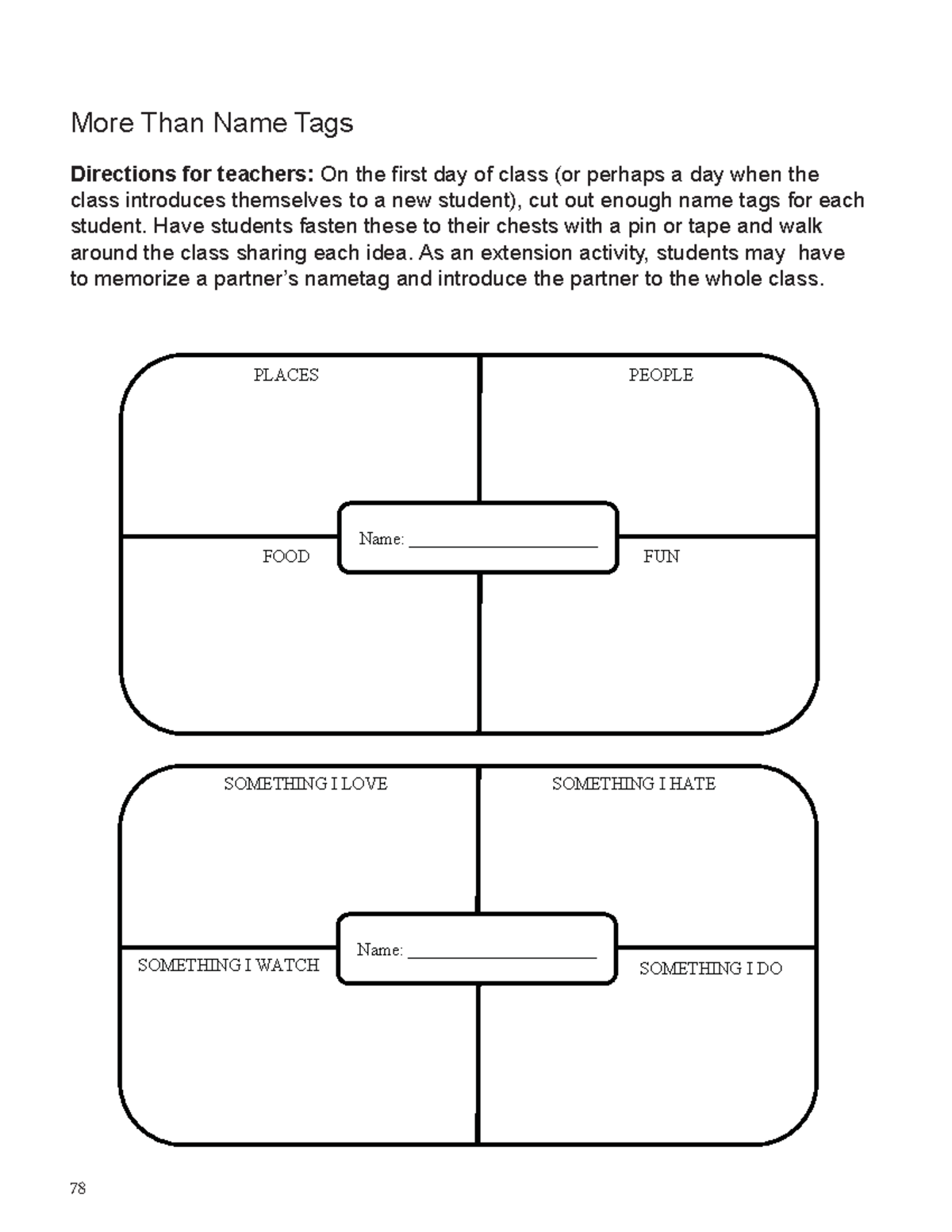 More Than Name Tags - TESOL LESSON DESIGN AND ASSESSMENT - 78 More Than ...