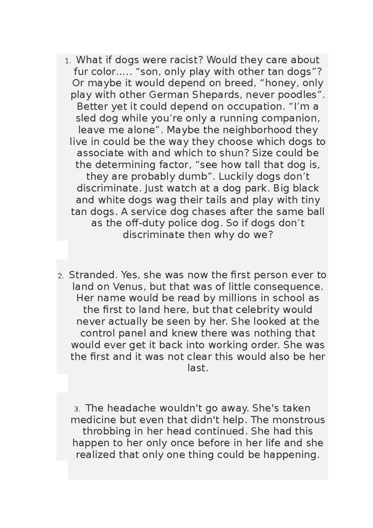 LOC3 What if dogs were racist? Would they care about fur color