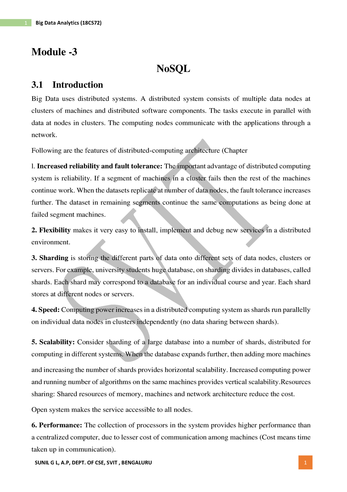 03. BDA (18CS72) Module-3 - Module - NoSQL 3 Introduction Big Data Uses ...