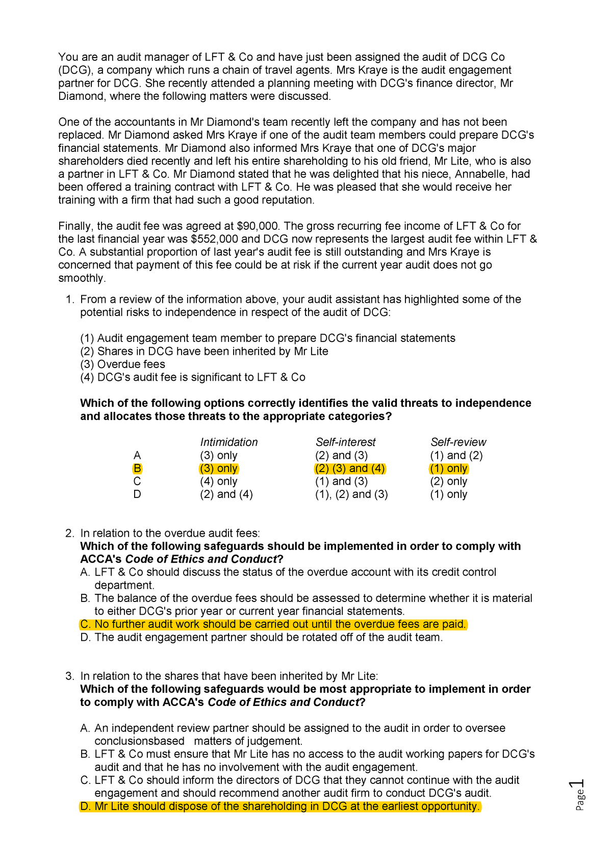 5 Becker MCQ - This Is Question Bank From BPP ACCA - Warning: TT ...