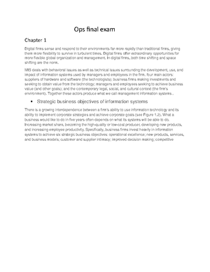 Extra ops notes - Tutorial review PESTEL A tool used to identify the ...