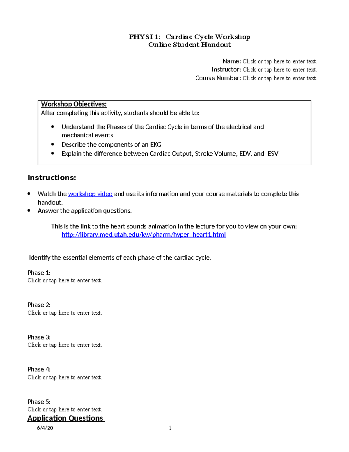 PHYSI 1 Online Cardiac Cycle accessible- Margarita Escamilla - 6/4/20 1 ...