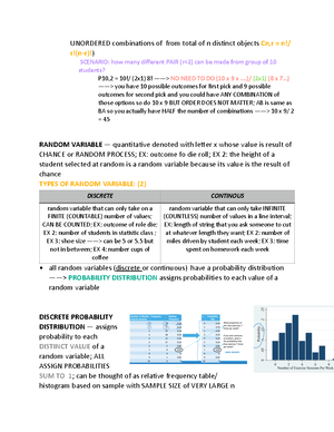 ECON 321 CH 8 - notes - E(r) = 100 x (1/36) 44> ANSWER = 100/ SAMPLING ...