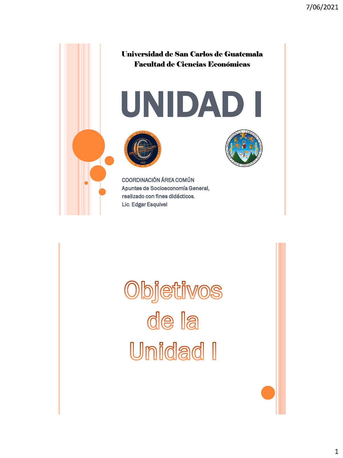 Unidad I Parte 1 - UNIDAD I COORDINACI”N ¡REA COM⁄N Apuntes De ...