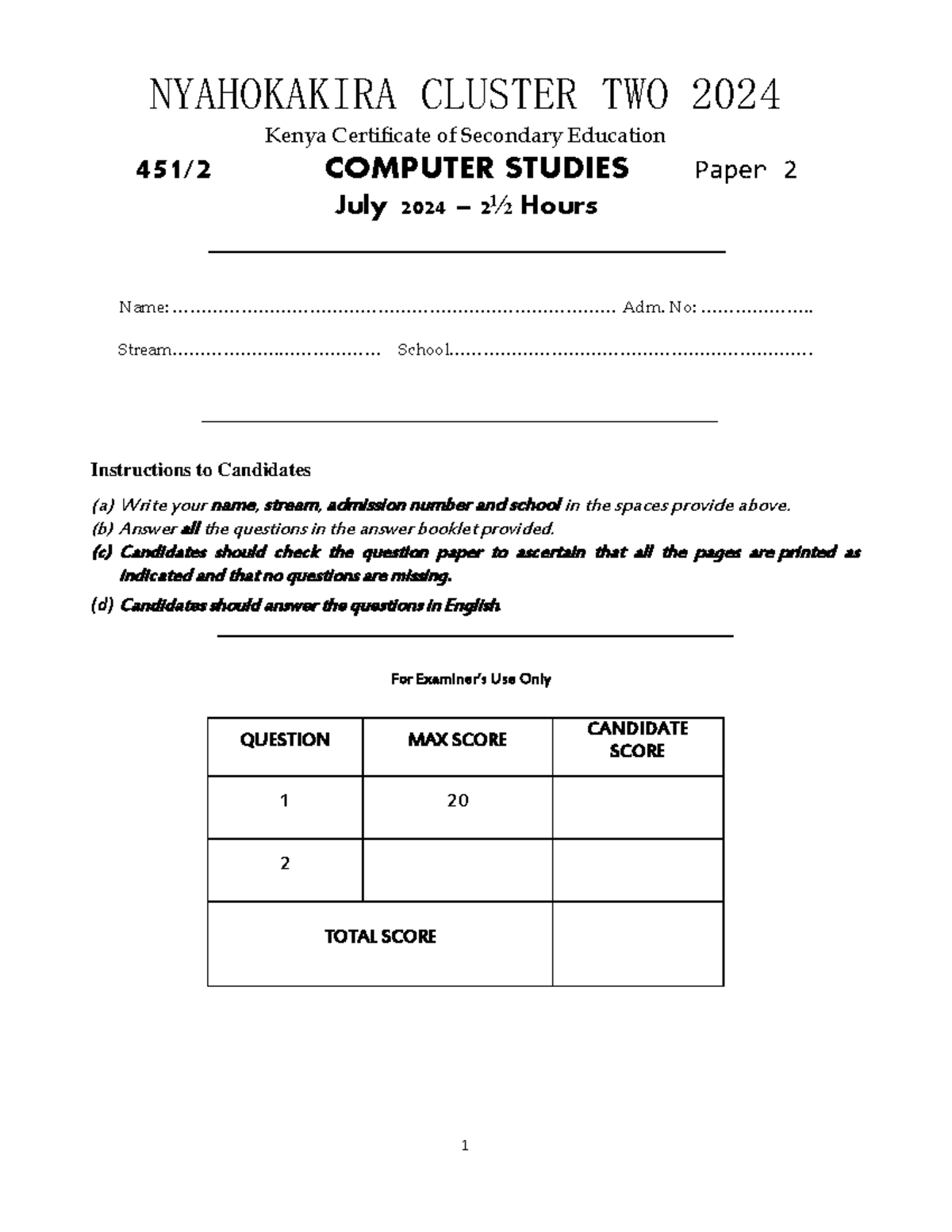 Computer P2 - Am an under graduate student but currently teaching in ...