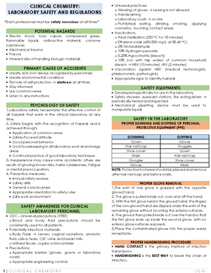 Tables For Cc - Table For Chemistry - Clinical Chemistry - Studocu