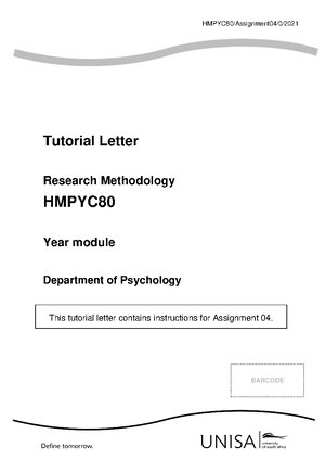 Hmpyc 80 2021 TL 104 0 B - Tutorial Letter - HMPYC80/104/0/ 2021 ...